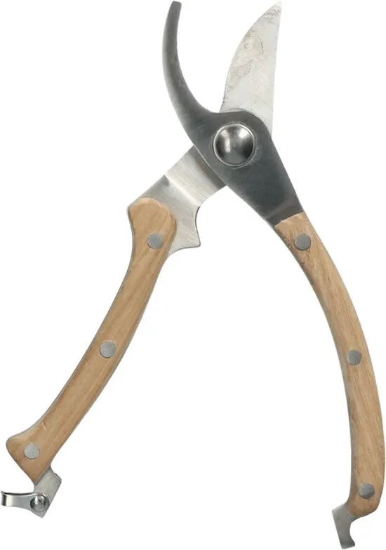 [142637] Secateur horticole manche bois.