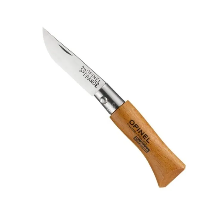 [143403] Couteau de poche N°02 Carbone, Opinel Classic, non inox/bois