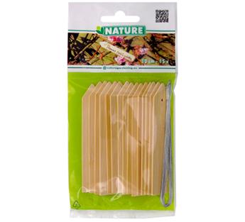 Etiquettes bois bambou naturel 10 cm à susp. ou à planter x 15 pc