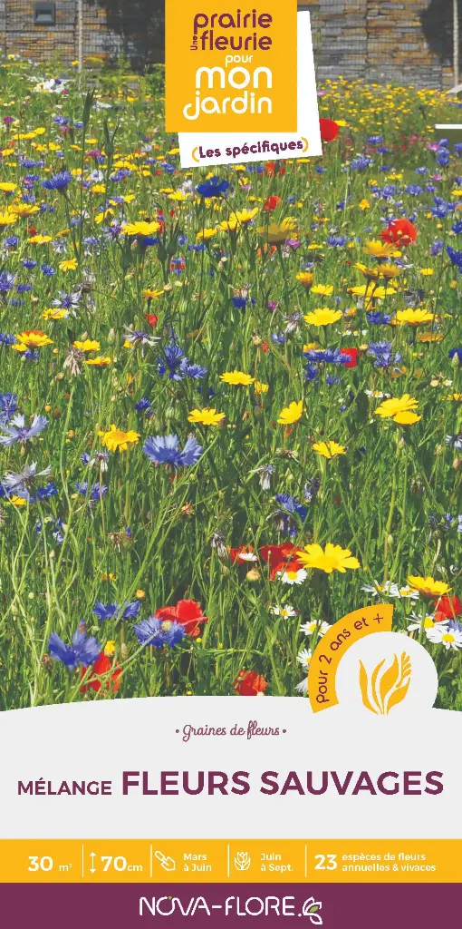 Prairie Fleurie Sauvage 200g 30 M² Nova Flore