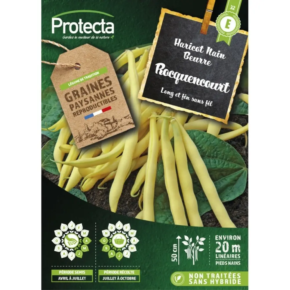 Haricot Nain Beurre ROCQUENCOURT FR-BIO-15 125Gr ( Protecta E )