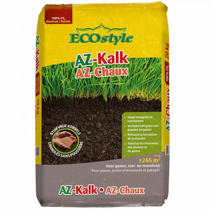 Ecostyle AZ Chaux Calcaire 20 kg BIO pour gazon
