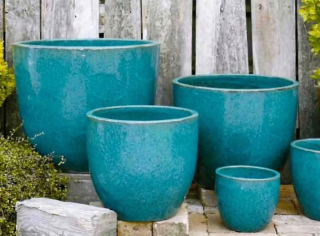 Egg Pot Emaillé Bleu Lagoon D35 H34 cm (JDB)