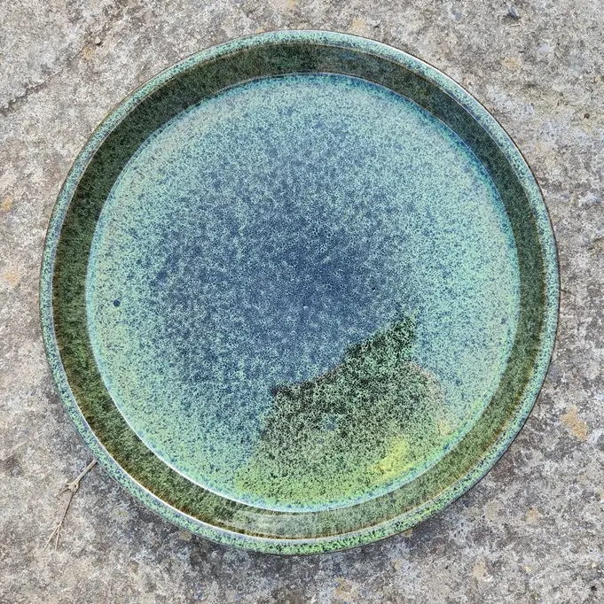 Soucoupe saucer Glazed Jungle Green D17 (JDB) Emaillé
