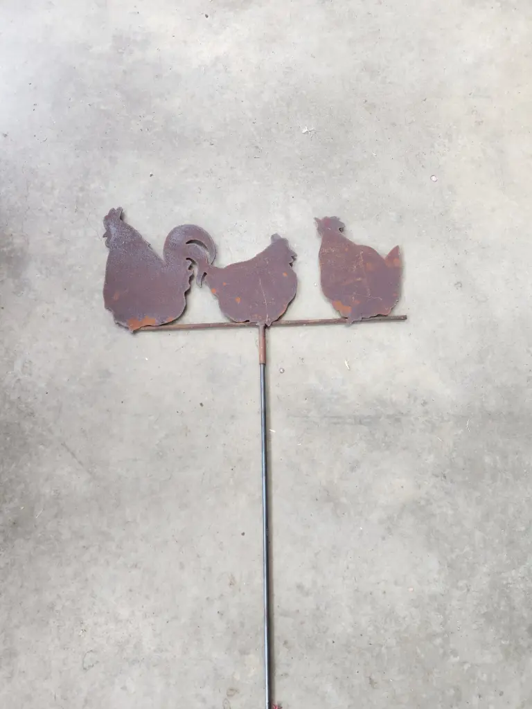 Poules sur perche Acier Corten 150cm	 						 					 						 					 			 						 						 					 						  