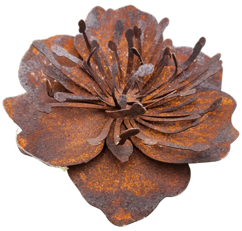 Coquelicot D15cm sur tige 120cm				 						 			 						  					 						 			 						 					 						 					 			 						 						 					 						  Acier Corten  