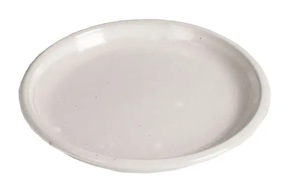 Soucoupe émaillée White D23H3 cm Glazed Saucer (Mg)