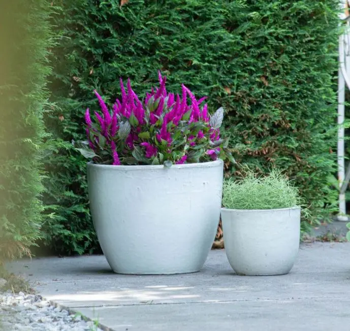 Pot émaillé blanc Egg D38 H 32 cm Glazed (Mg)