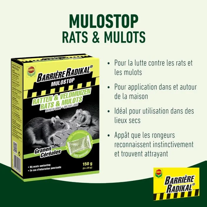 [1000404] Compo Radikal contre Mulots 6 x 25 g ** Rapide et très efficace **