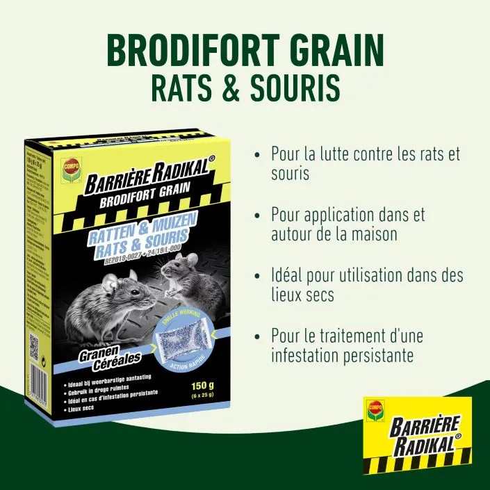 [1000406] Compo Radikal Brodifort Rats Souris 12 x 25 g ** Rapide et très efficace **