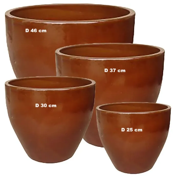 [1000514] Pot Olive rond émaillé Brun D25 Ht 21 cm (VDG)