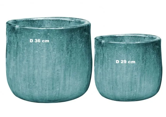 [1000530] Pot rond bas émaillé Blue Ocean D29 Ht 23 cm (VDG)