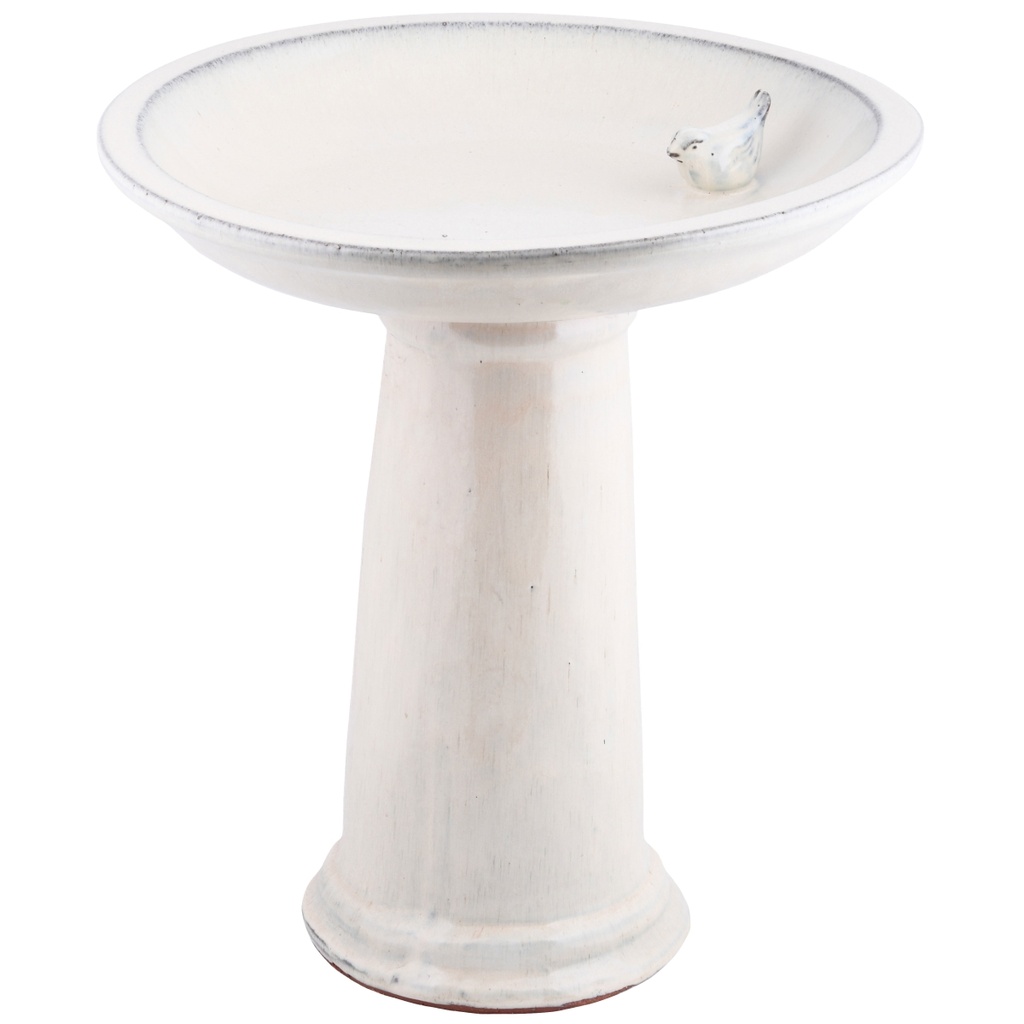 [1001098] Bain d´oiseau céramique blanc / pied