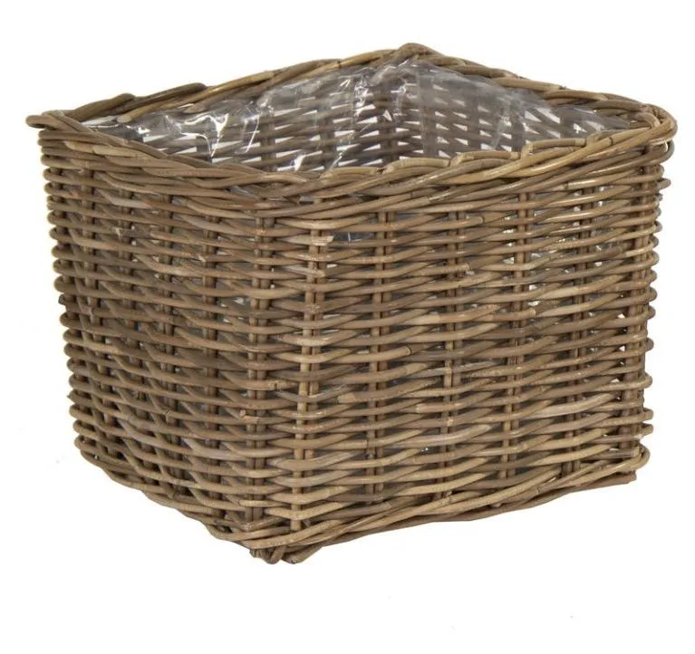 [1001322] Panier Laura cube naturel - Petit - L20W20H18 cm