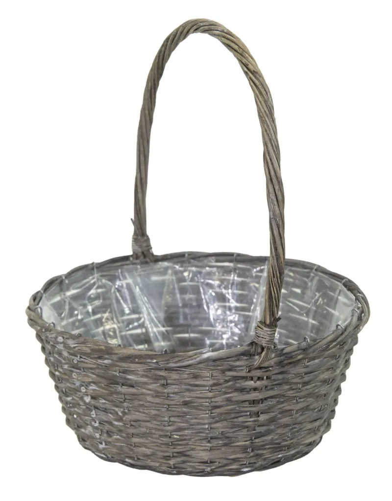 [1001362] Panier Livia naturel gris - Petit - D28H12