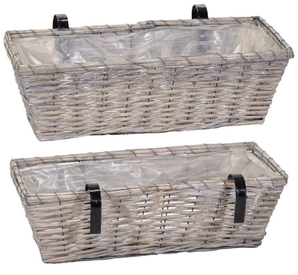[1001629] Jardinière Balcon  Avec attache Grey L50W20H16 1pièce