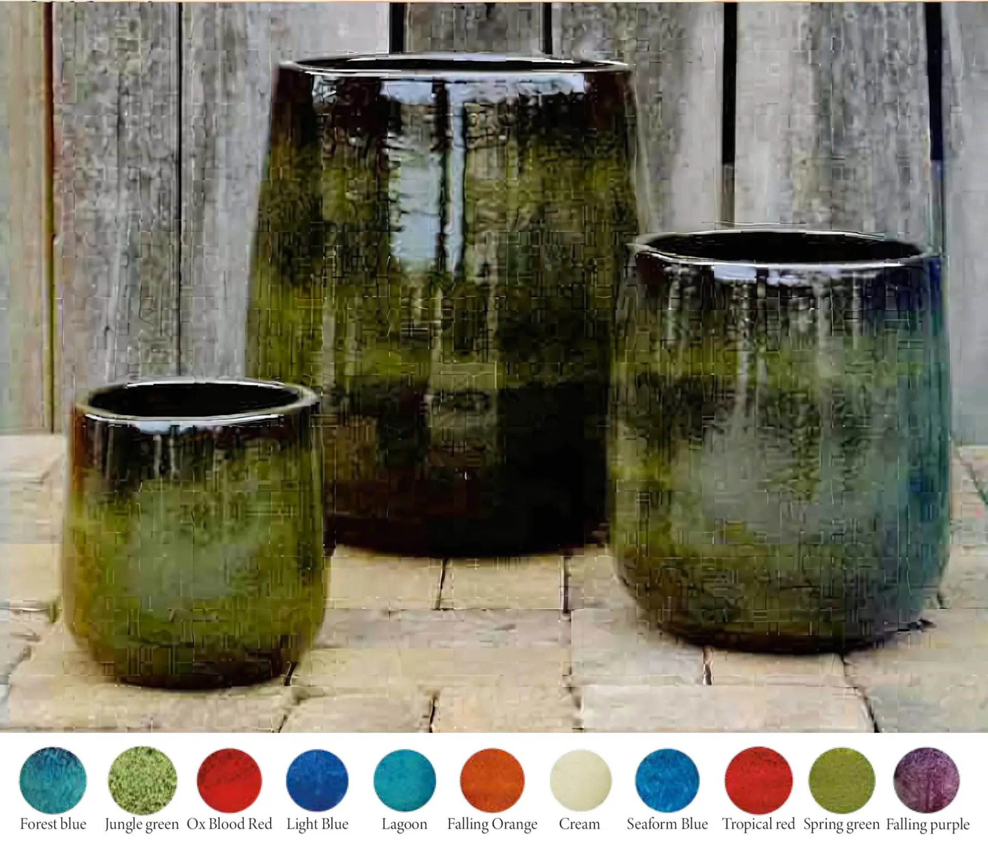[1002134] Egg Pot High Emaillé - Spring green - D42 H50 cm