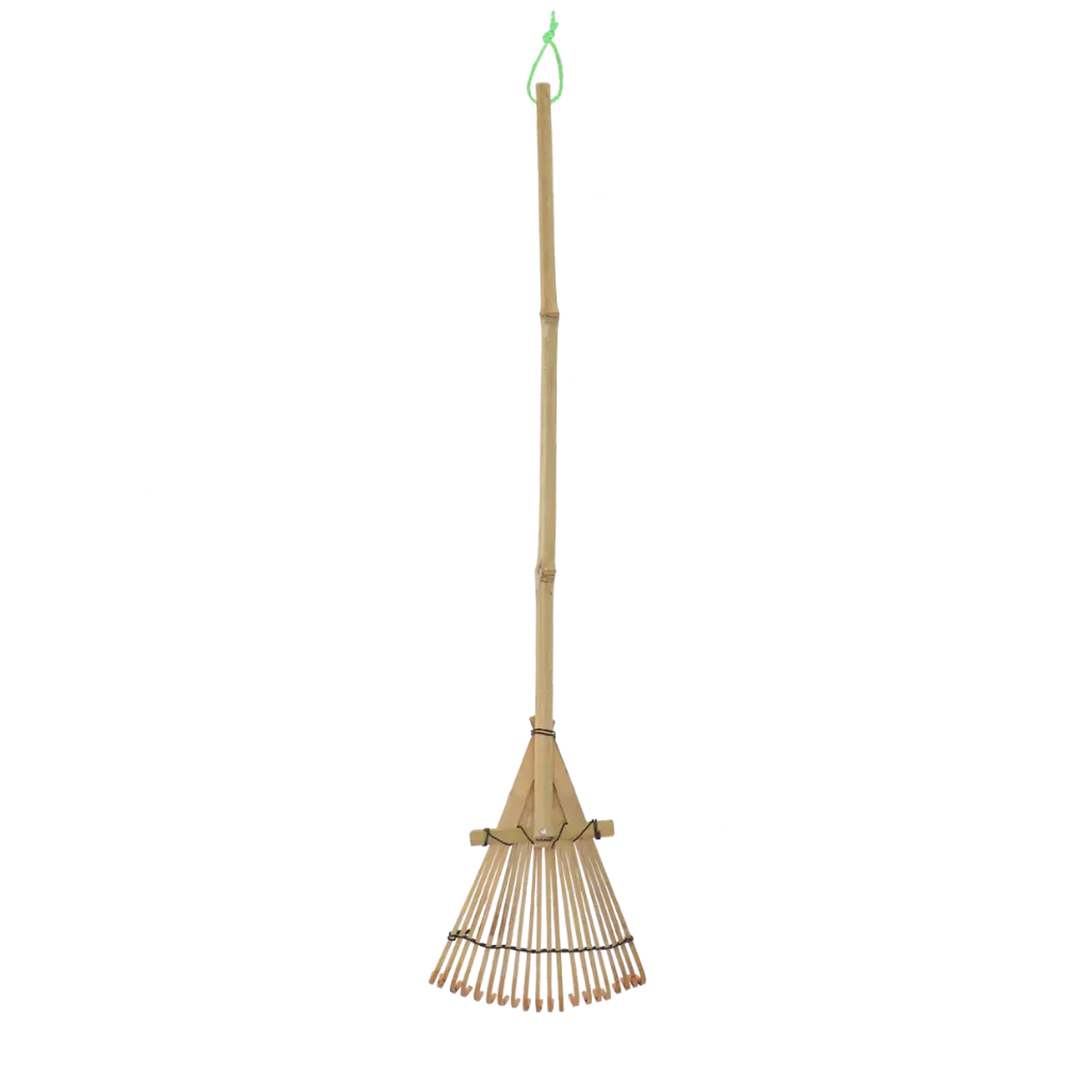 [1002455] Râteau à feuilles enfant en bambou ht 80 cm