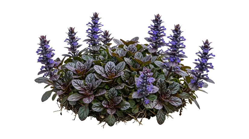 [1002638] Ajuga rep. Black Scallop Pot P9