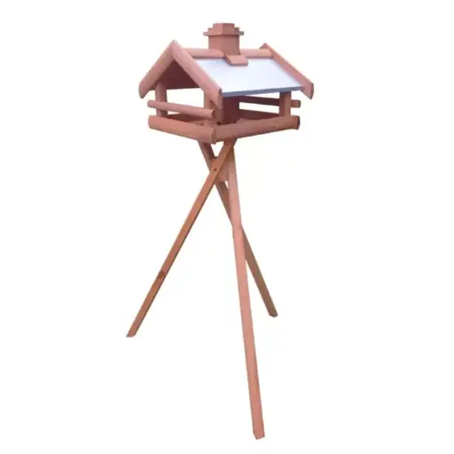 [144040] Mangeoire bois toit métal / pieds inclus