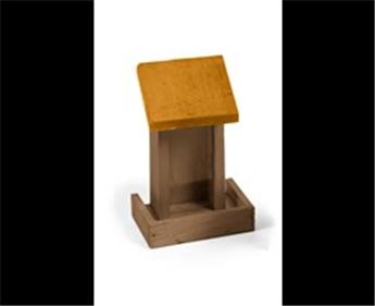[121691] Mangeoire bois naturel mural 28 / 17.5 / Ht 32 cm