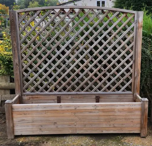 [114046] Bac bois Monaco + treillis arrondi Kaliwood