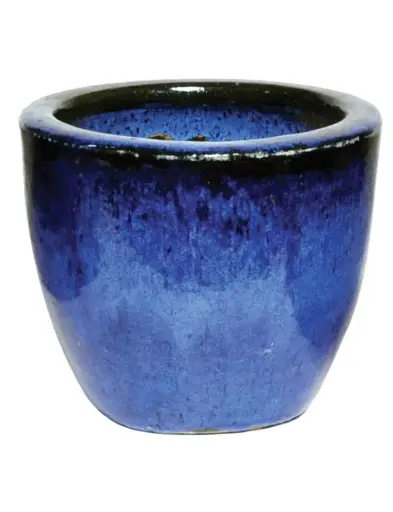 [104751] Pot émaillé Egg Pot Blue D22H21 (Mg)