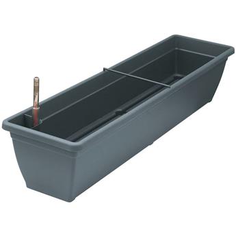 [141681] Jardinière L80 l 18 H14 cm Plastic Anthracite  avec reserve d eau