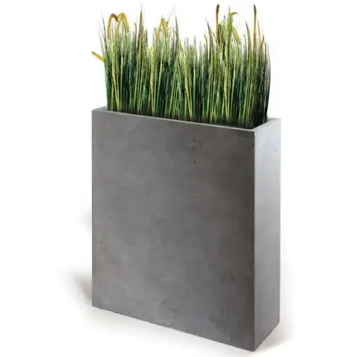 [128745] Jardinière haute Clayfibre Terrace Part AuthGrey L80 W30 Ht 92 cm Gris clair (Mg)