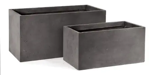 [103980] Jardiniere Clayfibre Bigular Lead L80 W40 H40 cm (Mg)