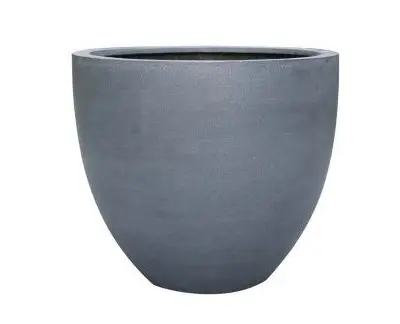 [143763] Pot Egg Fiberstone D50 H44 cm  (VDG) ** Aspect Pierre Beue **