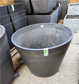 [142355] Pot Eco Woodstone D80 H60 cm conique gris Anthracite ** Pot Eco. recyclé **