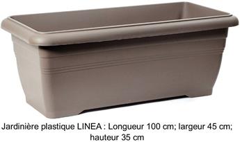 [140016] Jardiniere Linea Plastic L100 l45 h35 Taupe
