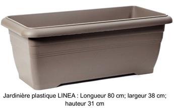[139778] Jardiniere Linea Plastic L80 l38 h31 Taupe