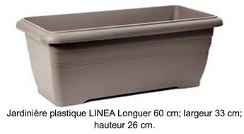 [144793] Jardiniere Linea Plastic L60 l33 h26 Taupe