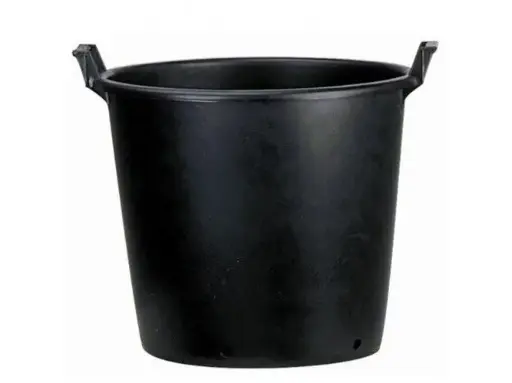 [143804] Pot plastic noir Pro. D45 int. 40 H 37 cm 35 litres avec 2 poignées et trous