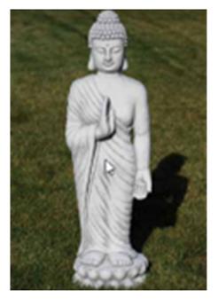 [144830] Bouddha Khmer debout Ht 95 cm beton (REF)