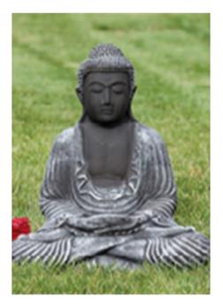 [144828] Bouddha assis Ht 50  cm beton foncé (REF)