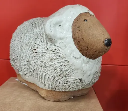 [143615] Mouton Sheep white Ht 39 cm (VDG) Emaillé blanc