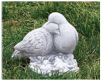 [144838] Couple pigeons beton Ht 20 cm (REF-Z44)