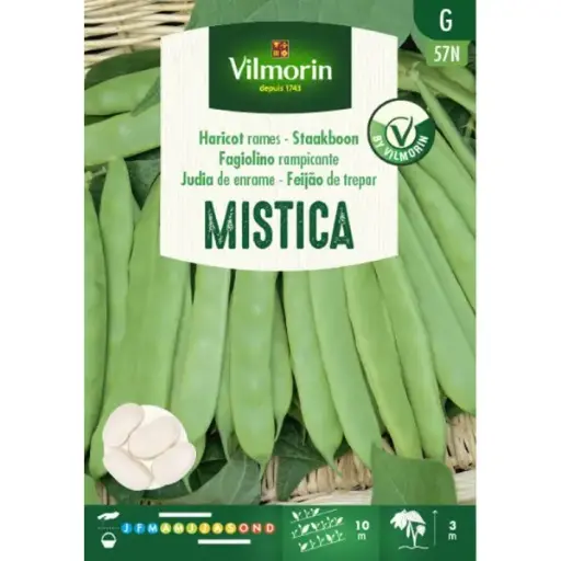 [139152] Haricot Sabre Mangetout à Rame Mistica 80g (Vilm)