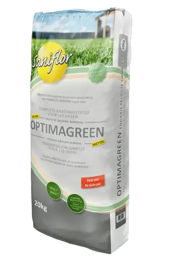 [145206] Sani Engrais gazon Optimagreen 20 kg - action indirecte contre les mousses et les mauvaises herbes