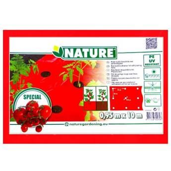 [138214] Film de paillage Rouge 0.95 / 5 m Pré-troué spécial fraises.LDPE 25 µ