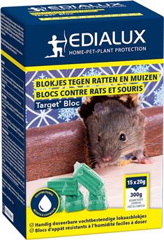 [140377] Target bloc 300G 15 * 20 gr  Edialux Rats et souris ** Résitant à l´humidité **