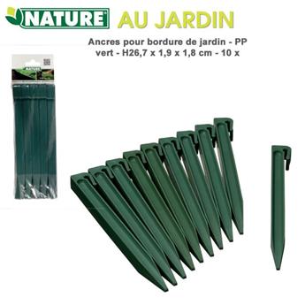[138205] Piquets ancres bordure souple Ht 26.7 vert * 10 pc