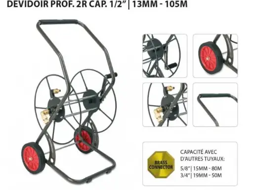 [121200] Devidoir enrouleur métalique 90 m 1/2 Polet