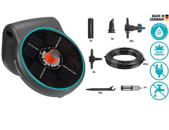 [140034] Gardena Kit Arrosage automatique solaire Aquabloom pour terrasse.