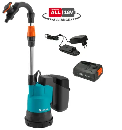 [140035] Gardena Pompe D’arrosage tonneau / batterie 18V