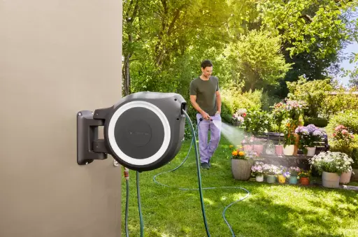 [140081] Gardena Devidoir Mural Automatic Roll-Up 25 Comfort Anthracite