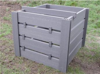 [108868] Bac à compost GRIS Ht 100 larg. 100  Prof. 120 cm Ecolat